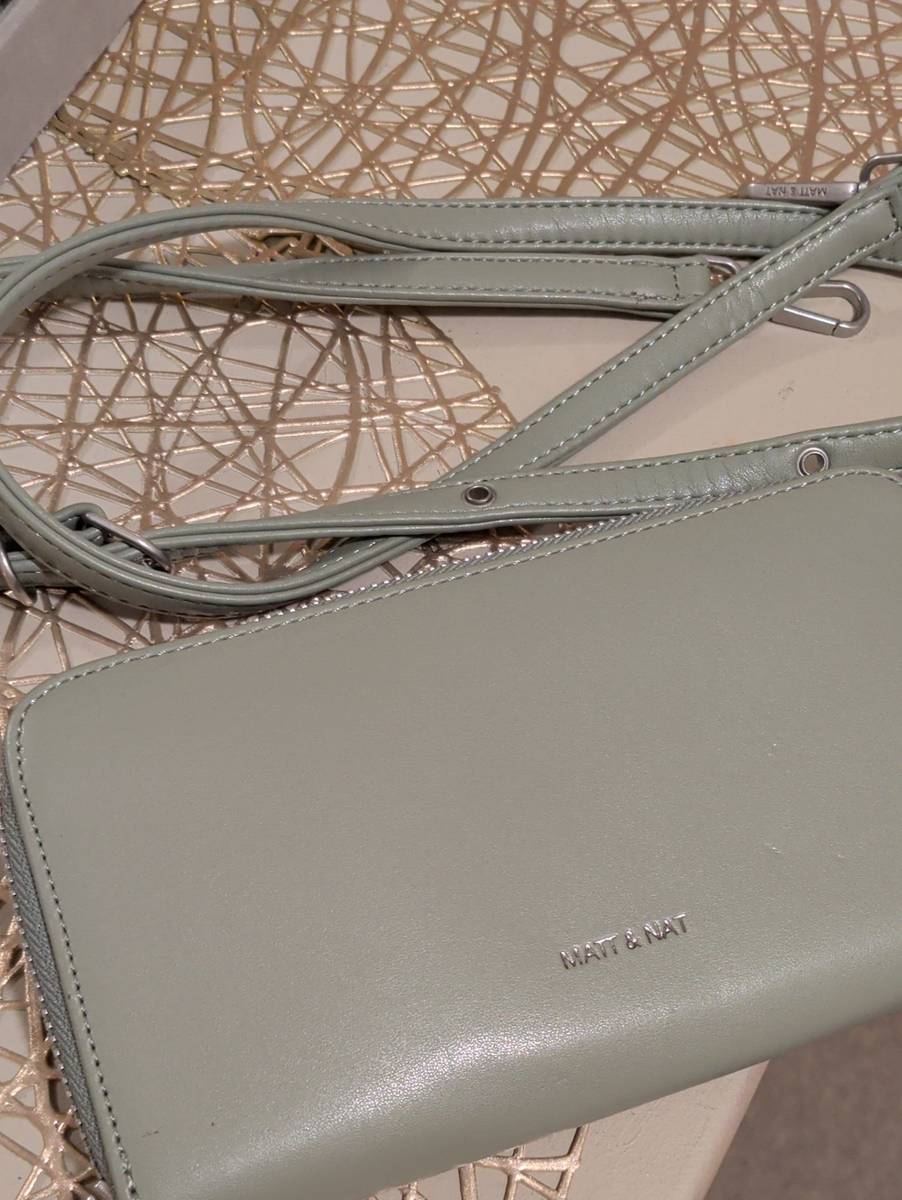 Matt & Nat Olive Sage Green Crossbody Wallet Bag